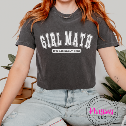 Witty Girl Math Life Hack Apparel Relatable Humor Financial Fun Essential Playful Budgeting Logic Comfort Piece