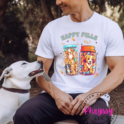 Happy Pills — Puppy Mason Jar Dog Lover Statement