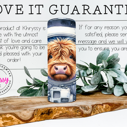 Cosmic Highland Cow 20oz Tumbler with Straw