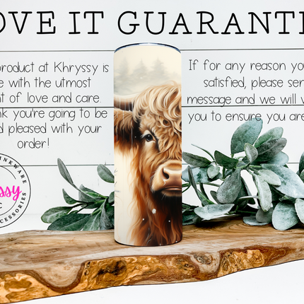20oz Cozy Countryside Highland Cow Tumbler with Straw