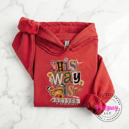 His Way Is Better Butterfly Cross Floral Faith Hoodie | Gift