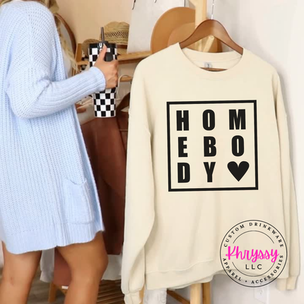 Homebody Bold Heart Hoodie | Cozy Introvert Gift for Women