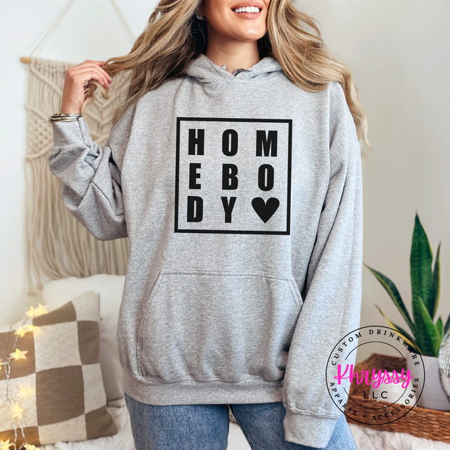 Homebody Bold Heart Hoodie | Cozy Introvert Gift for Women