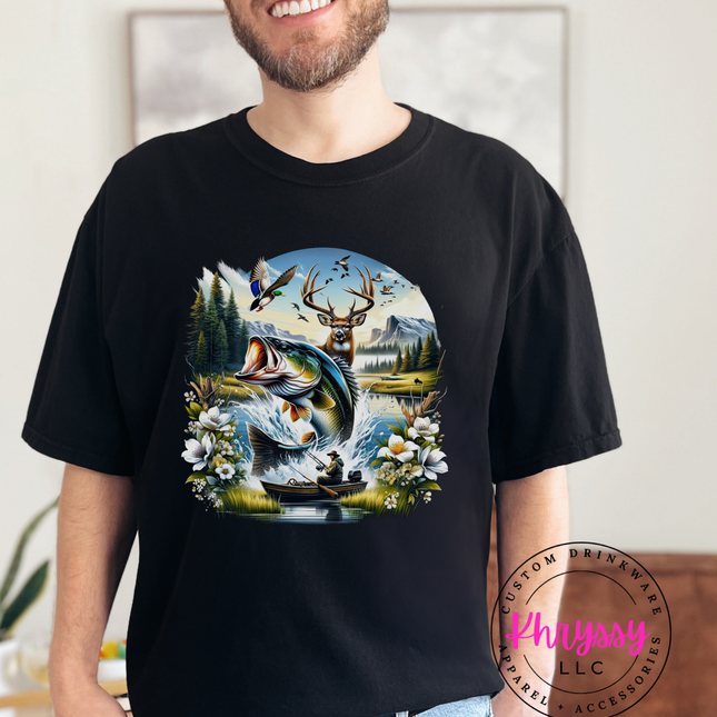 Born to Hunt & Fish — Outdoorsman Wildlife Scene