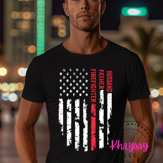 Everyday Hero Trio: Husband, Father, Firefighter Unisex Shirt