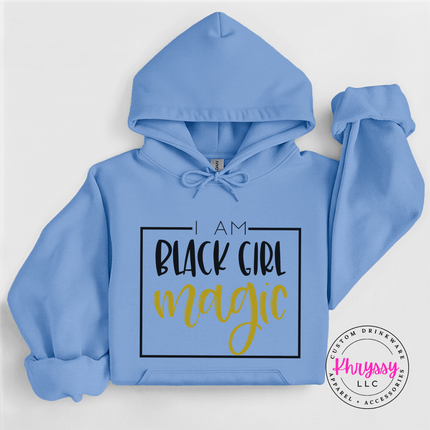 Carolina blue crewneck with a Black Girl Magic affirmation design.