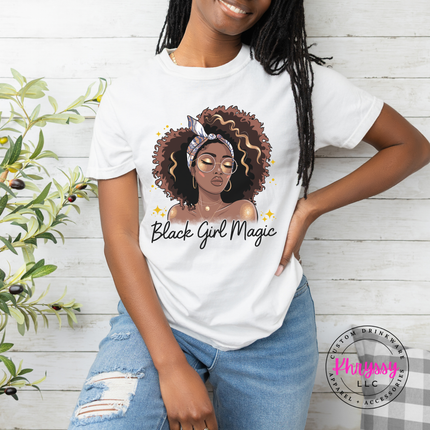 Black Girl Magic Natural Hair Portrait Tee