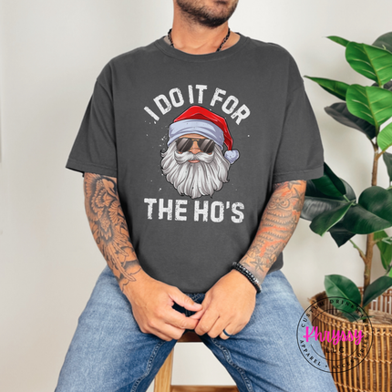 Graphite tee featuring a cool Santa in dark sunglasses.