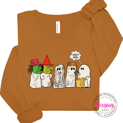 Toast long sleeve tee with the funny ghosts in costumes design