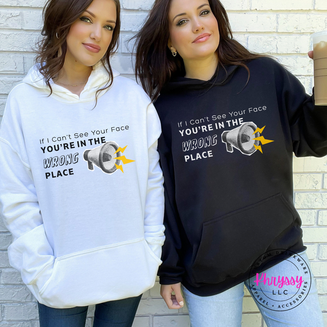 If I Can't See Your Face You're in the Wrong Place Virtual Teacher Gildan Heavy Blend Hoodie