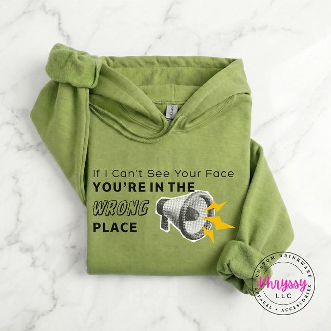 If I Can't See Your Face You're in the Wrong Place Virtual Teacher Gildan Heavy Blend Hoodie