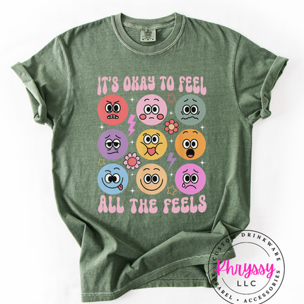 It's Okay to Feel Shirt ⎸ All the Feels Tee ⎸ Emotional Awareness Shirt ⎸ Mental Health Tee