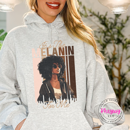Heavyweight melanin pride pullover with elegant Black woman illustration and gold script