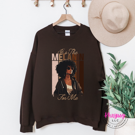 Substantial melanin pride crewneck for women celebrating their glow