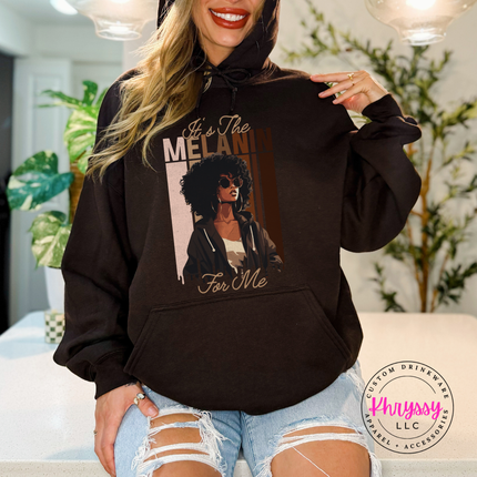 Warm pullover melanin graphic hoodie with stunning Black woman portrait