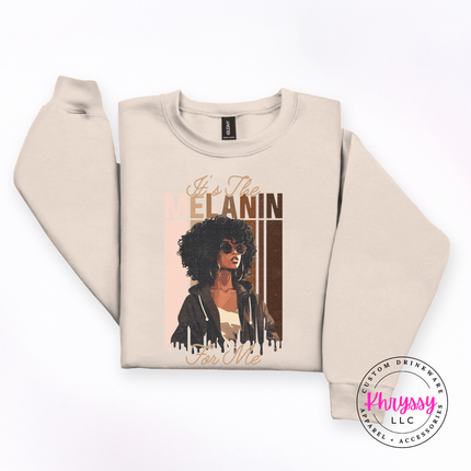 Thick warm melanin graphic crewneck with stunning Black woman portrait