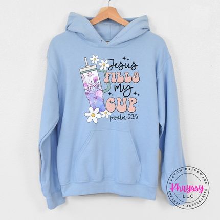 Jesus Fills My Cup Psalm Floral Tumbler Hoodie