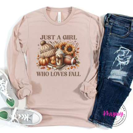 Heather pink gravel tee styled with jeans, featuring a cozy fall collage.