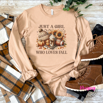 Just A Girl Who Loves Fall Autumn Icon Tee