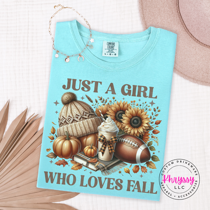 Butter tee with the fall sunflower football and latte design