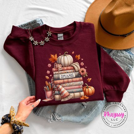 Just A Girl Who Loves Fall Cozy Crewneck Sweatshirt