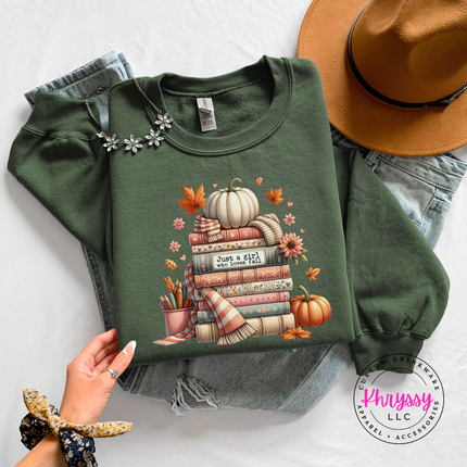 Just A Girl Who Loves Fall Cozy Crewneck Sweatshirt