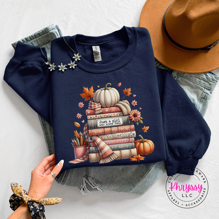 Just A Girl Who Loves Fall Cozy Crewneck Sweatshirt