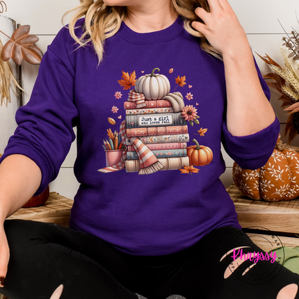 Just A Girl Who Loves Fall Cozy Crewneck Sweatshirt