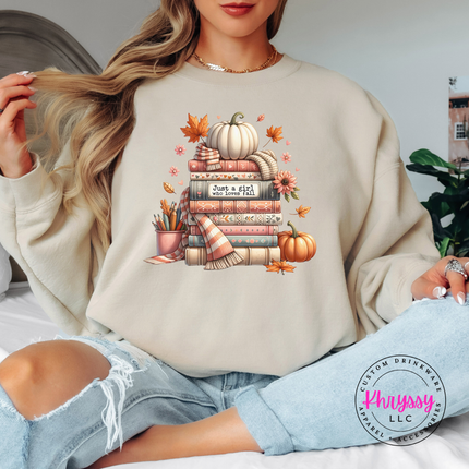 Just A Girl Who Loves Fall Cozy Crewneck Sweatshirt