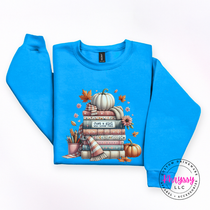 Just A Girl Who Loves Fall Cozy Crewneck Sweatshirt