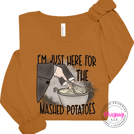 Toast long sleeve tee with the funny mashed potatoes Thanksgiving design