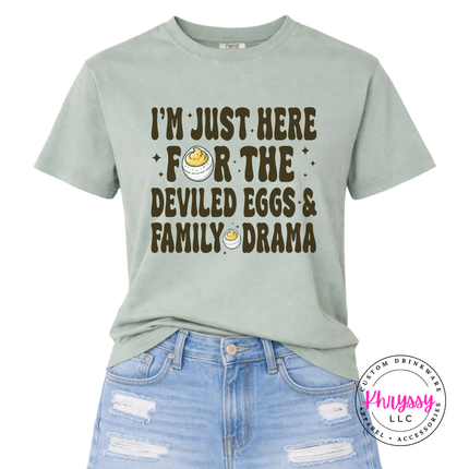 Bay garment-dyed tee with a funny family gathering print.