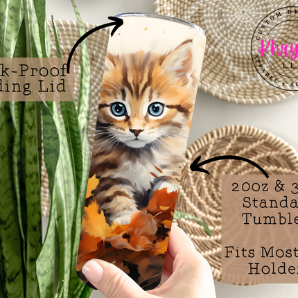 Whiskers & Autumn Bliss 20oz Tumbler with Straw