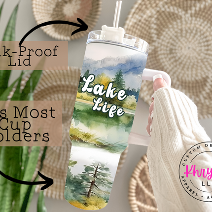 Lake Life 40oz Tumbler with Straw