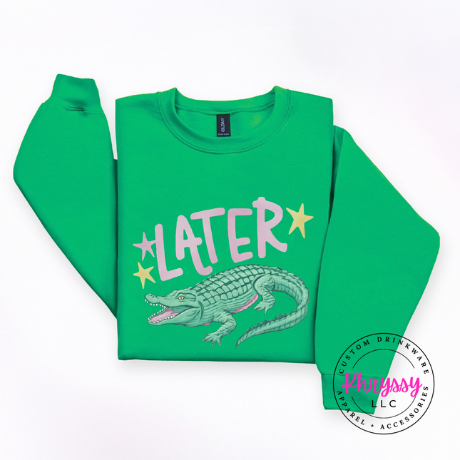 Later Crocodile Retro Pastel Crewneck Sweatshirt | Gift for Her