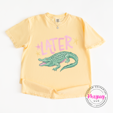 Later Crocodile Retro Pastel Bold Funny Women's Tee
