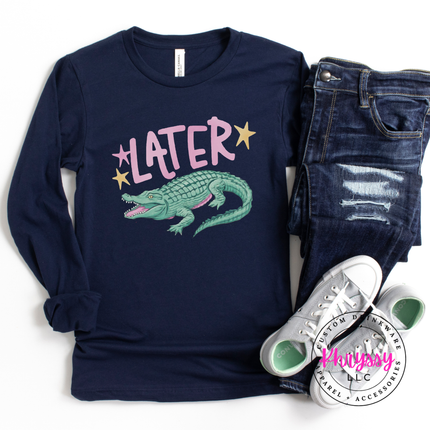 Later Crocodile Retro Pastel Long Sleeve Tee | Southern Gift