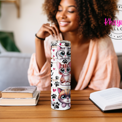Life is Better with Cats 20oz Tumbler with Straw
