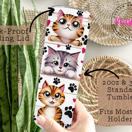Life is Better with Cats 20oz Tumbler with Straw