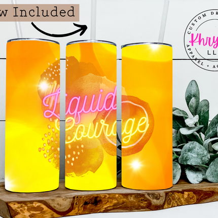 Liquid Courage Custom 20/30oz Tumbler with Straw