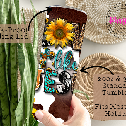Sunflower Love Like Jesus 20oz Tumbler with Straw