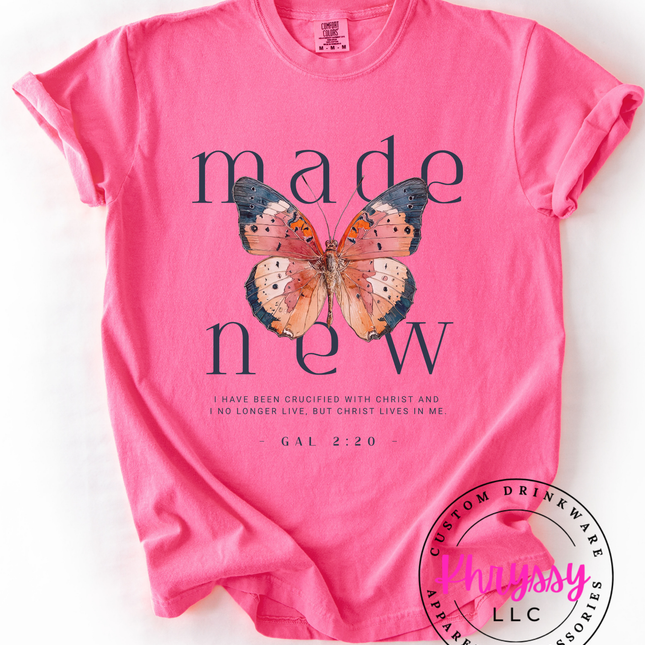 Made New Butterfly Faith Tee | Galatians 2:20 Women's Tee