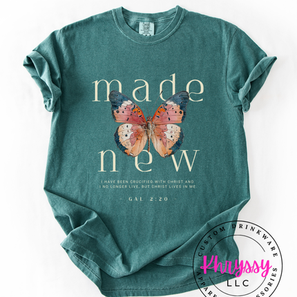 Made New Butterfly Faith Tee | Galatians 2:20 Women's Tee