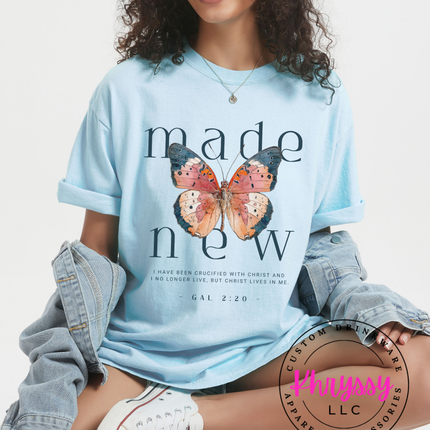 Made New Butterfly Faith Tee | Galatians 2:20 Women's Tee