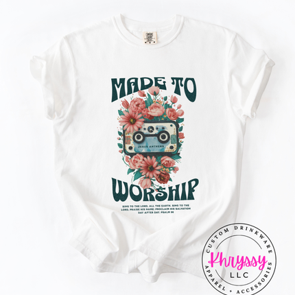 Made To Worship Retro Cassette Floral — Bold Faith Anthem