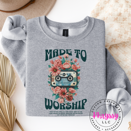 Made To Worship Retro Cassette Floral — Bold Faith Anthem