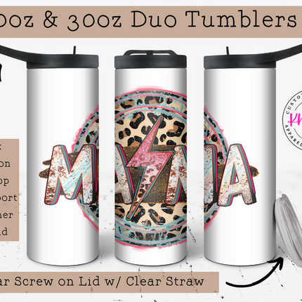 Mama and Mini White Rock Custom Tumbler Set