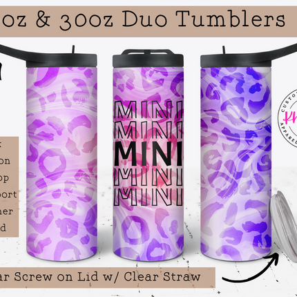 Mama and Mini Custom Animal Print Tumbler Set with Straw