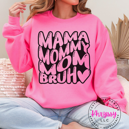 Mama Mommy Mom Bruh Bold Bubble Typography — Playful Mom Energy