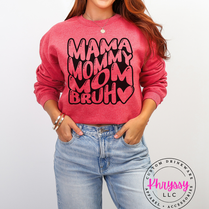 Mama Mommy Mom Bruh Bold Bubble Typography — Playful Mom Energy